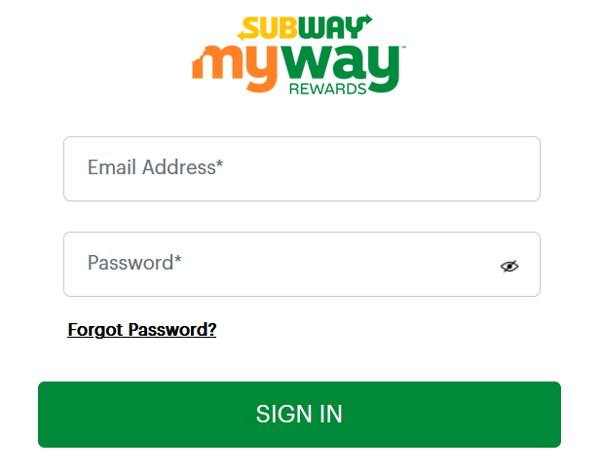 Myway authorization form with two input fields